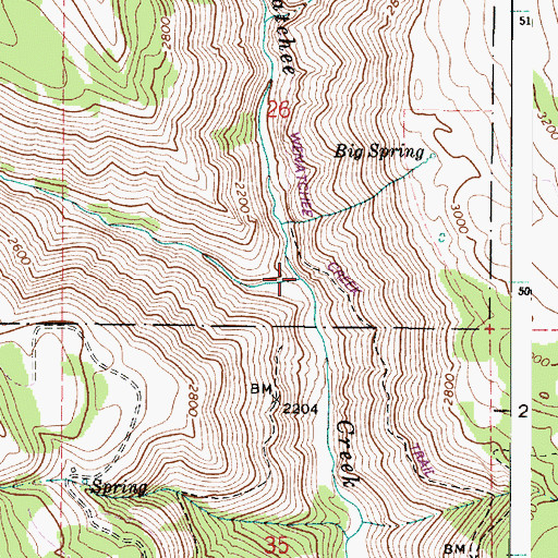 Topographic Map of West Fork Menatchee Creek, WA