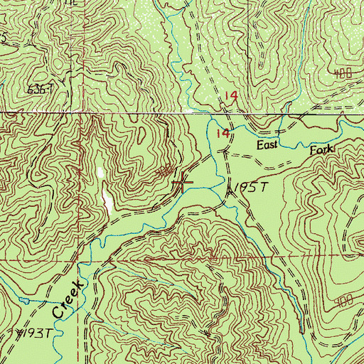 Topographic Map of West Fork Vesta Creek, WA