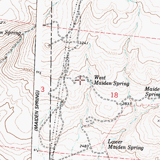 Topographic Map of West Maiden Spring, WA