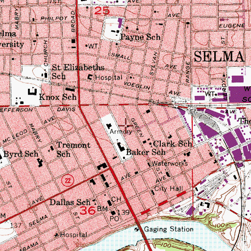 Topographic Map of Clinton African Methodist Episcopal Zion Chapel, AL