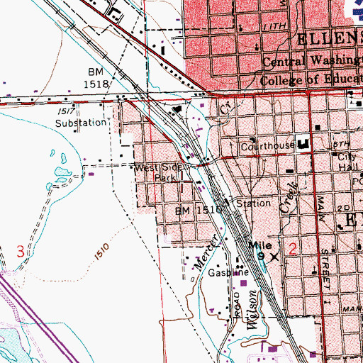 Topographic Map of West Side Park, WA
