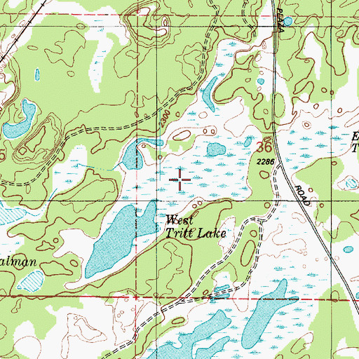 Topographic Map of West Tritt Lake, WA