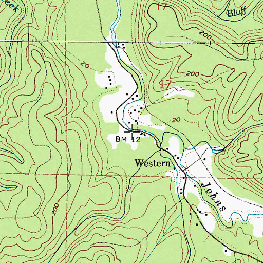 Topographic Map of Western, WA