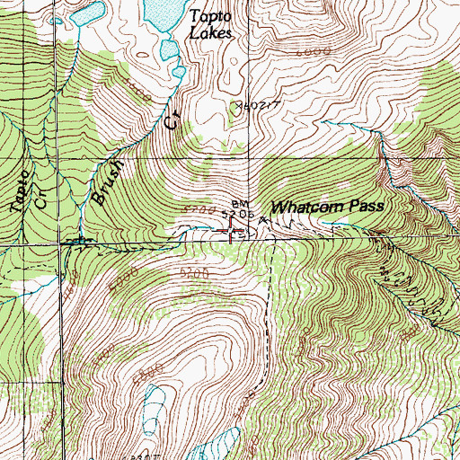 Topographic Map of Whatcom Pass, WA