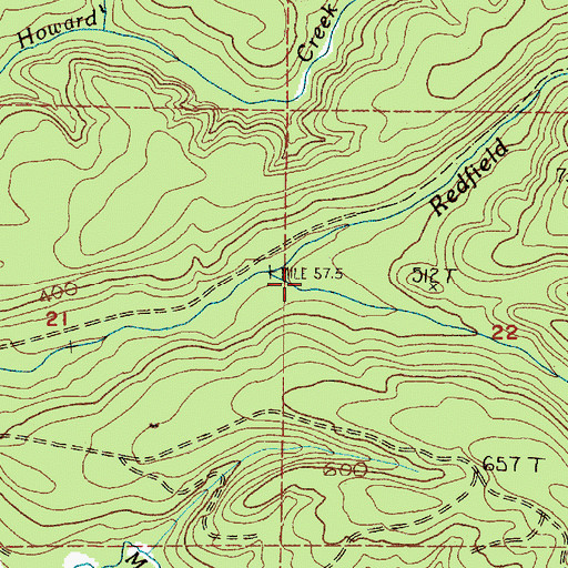 Topographic Map of Wheeler Creek, WA