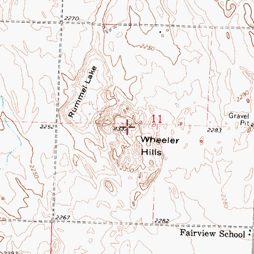 Topographic Map of Wheeler Hills, WA