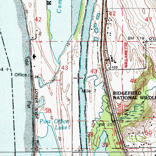 Topographic Map of Whipple Creek, WA