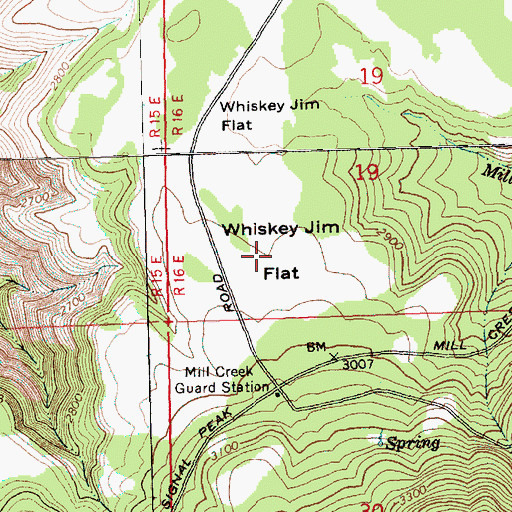 Topographic Map of Whiskey Jim Flat, WA