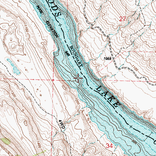 Topographic Map of White Cap Rapids, WA