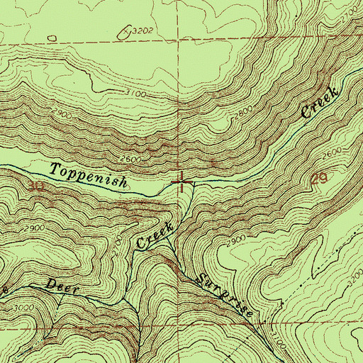 Topographic Map of White Deer Creek, WA
