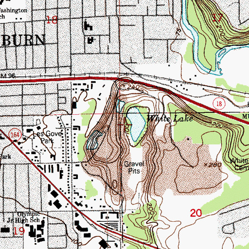 Topographic Map of White Lake, WA