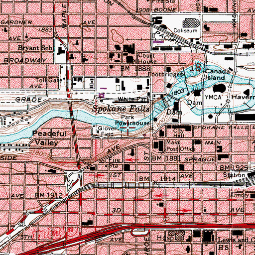 Topographic Map of White Park, WA