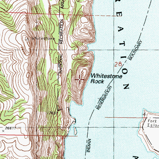 Topographic Map of Whitestone Rock, WA