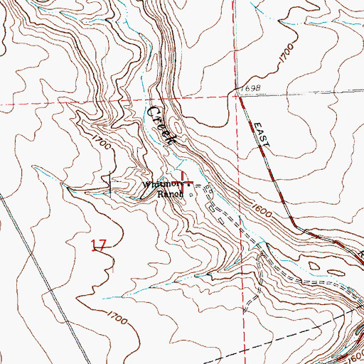 Topographic Map of Whitmore Ranch, WA