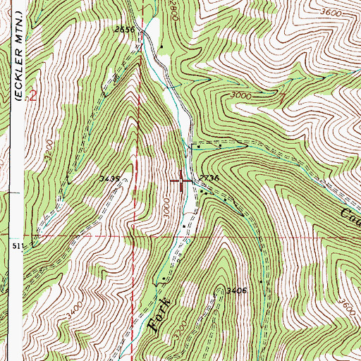 Topographic Map of Whitney Creek, WA