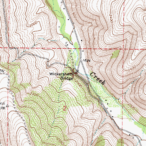Topographic Map of Wickersham Bridge, WA