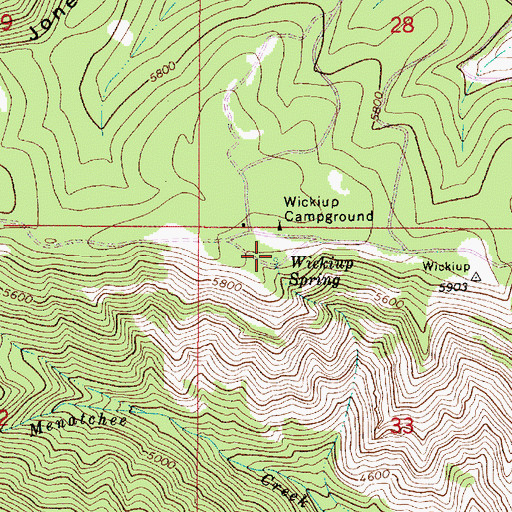 Topographic Map of Wickiup Spring, WA
