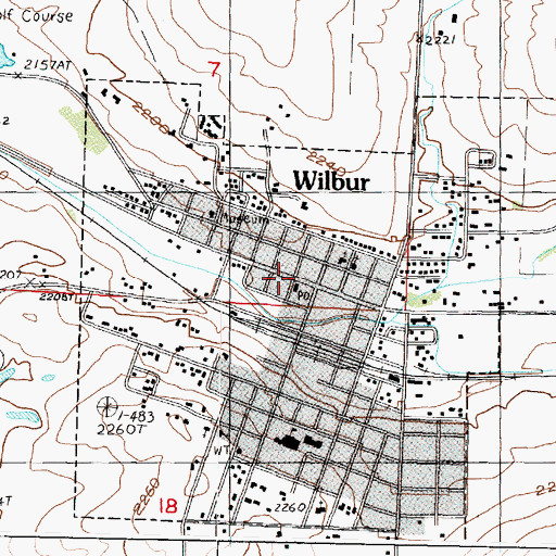 Topographic Map of Wilbur, WA