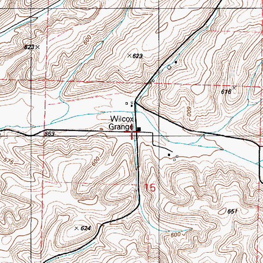 Topographic Map of Wilcox Grange, WA