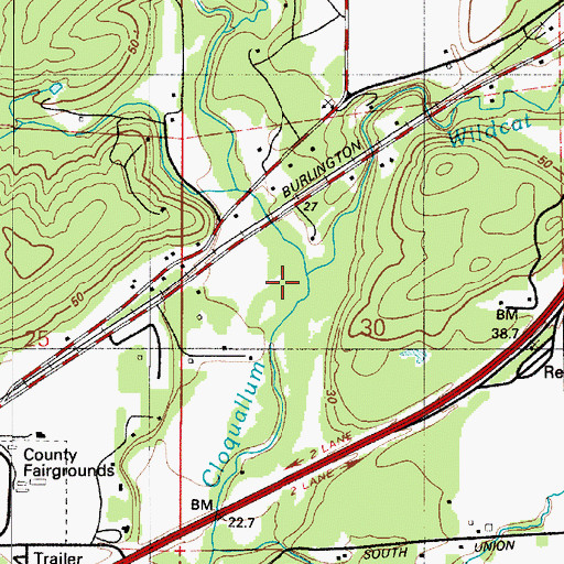 Topographic Map of Wildcat Creek, WA