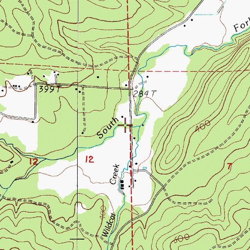 Topographic Map of Wildcat Creek, WA