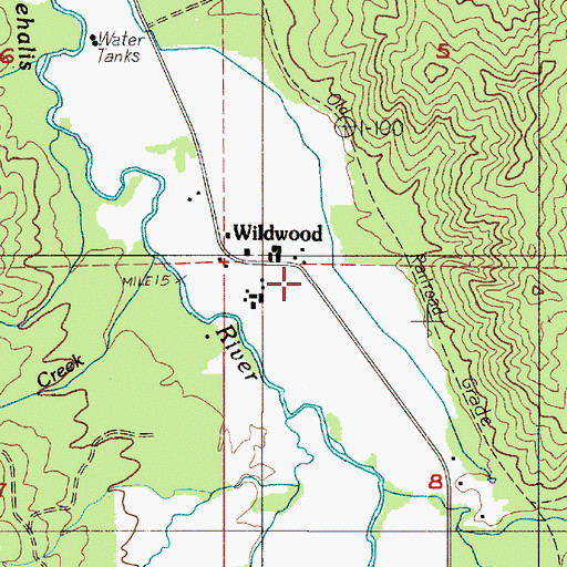 Topographic Map of Wildwood, WA