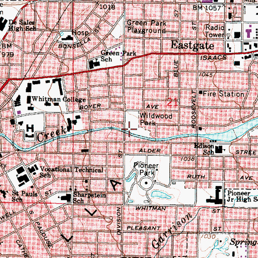 Topographic Map of Wildwood Park, WA