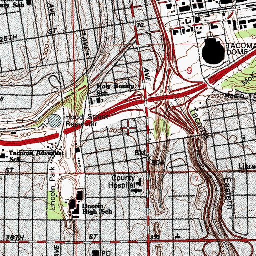 Topographic Map of Willard School, WA