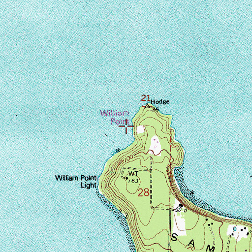 Topographic Map of William Point, WA
