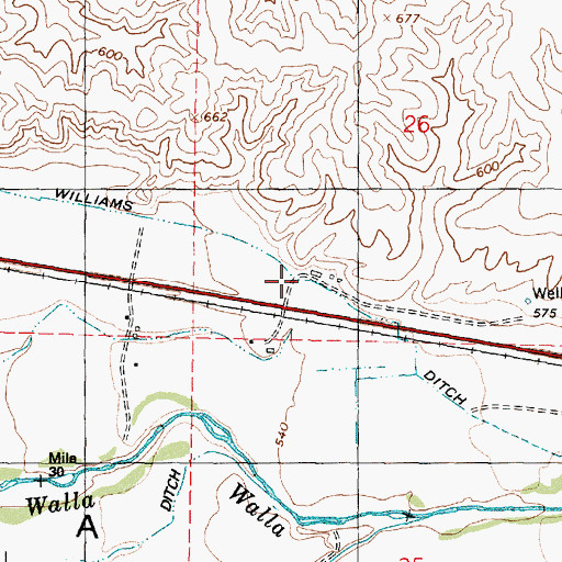 Topographic Map of Williams Ditch, WA