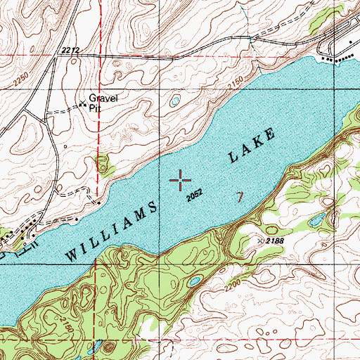 Topographic Map of Williams Lake, WA