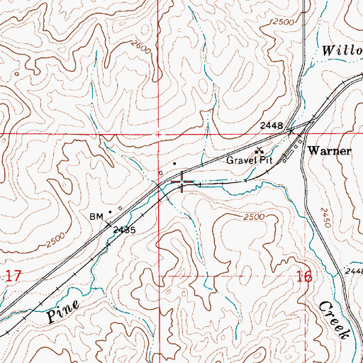 Topographic Map of Willow Creek, WA