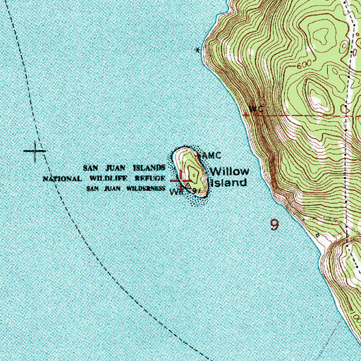 Topographic Map of Willow Island, WA
