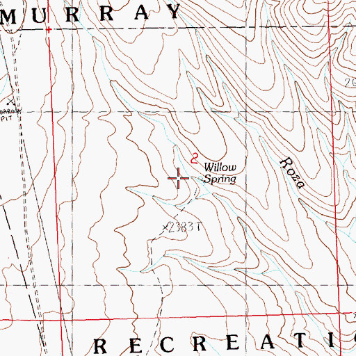 Topographic Map of Willow Spring, WA