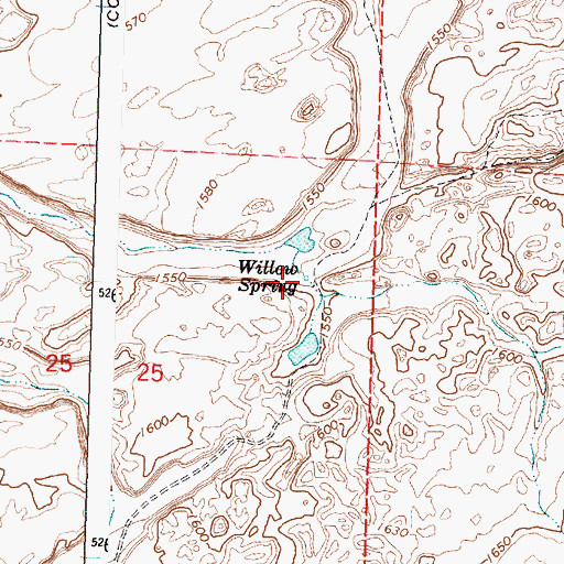 Topographic Map of Willow Spring, WA