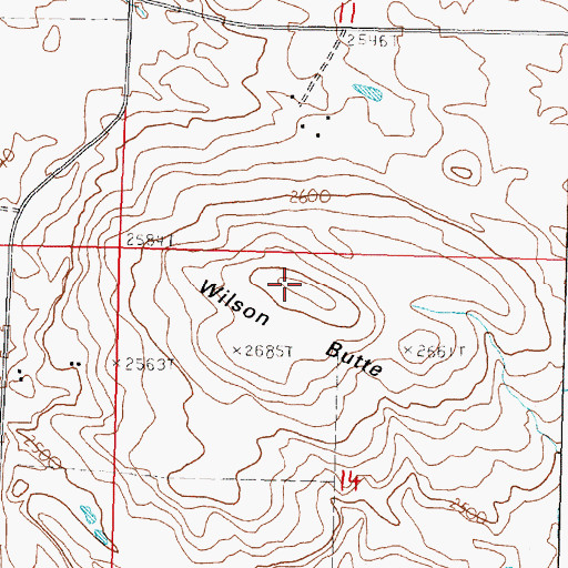 Topographic Map of Wilson Butte, WA