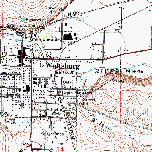 Topographic Map of Wilson Creek, WA