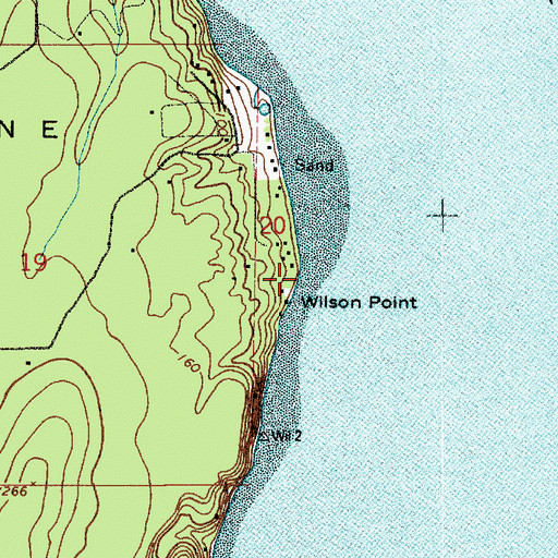 Topographic Map of Wilson Point, WA