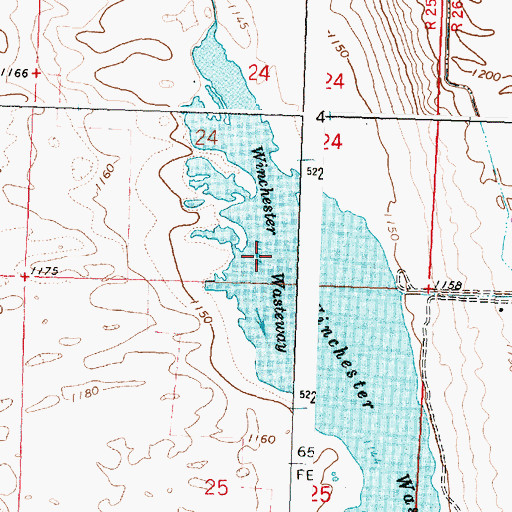 Topographic Map of Winchester Wasteway, WA