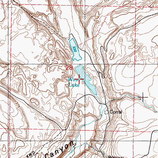 Topographic Map of Winn Lake, WA