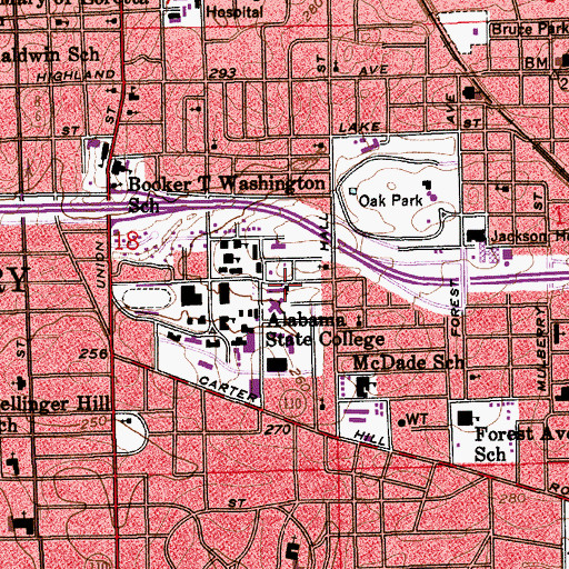 Topographic Map of Clinton African Methodist Episcopal Zion Chapel, AL