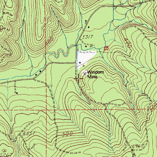 Topographic Map of Windom Mine, WA