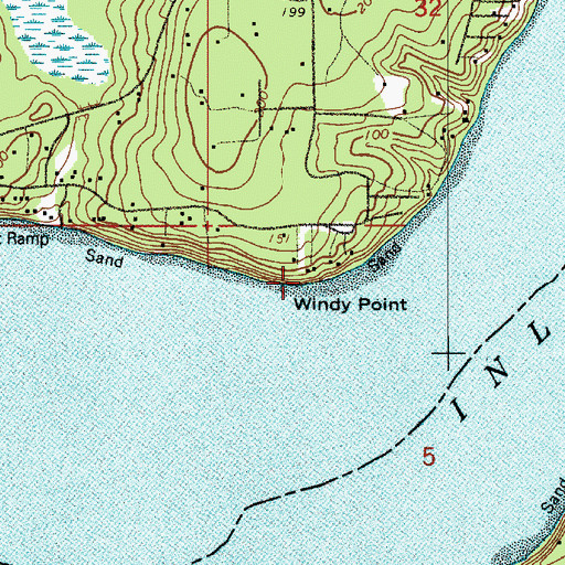 Topographic Map of Windy Point, WA
