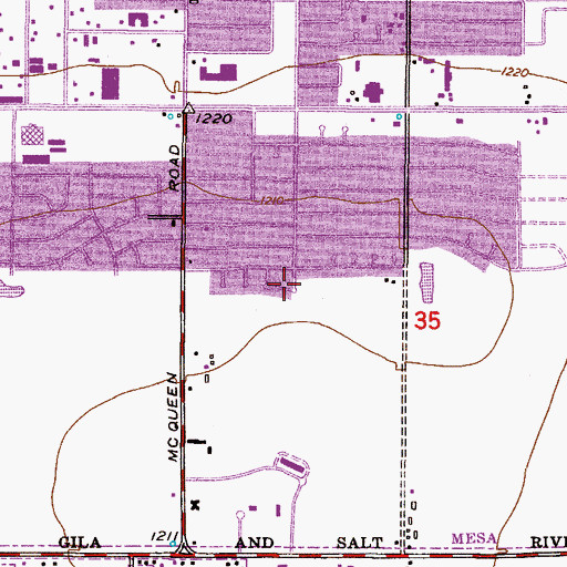 Topographic Map of Sunset Mesa Subdivision Retention Basin, AZ