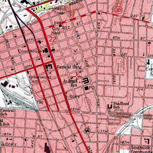 Topographic Map of Bailey Christian Methodist Episcopal Temple, AL