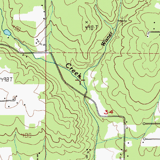 Topographic Map of Wisner Creek, WA