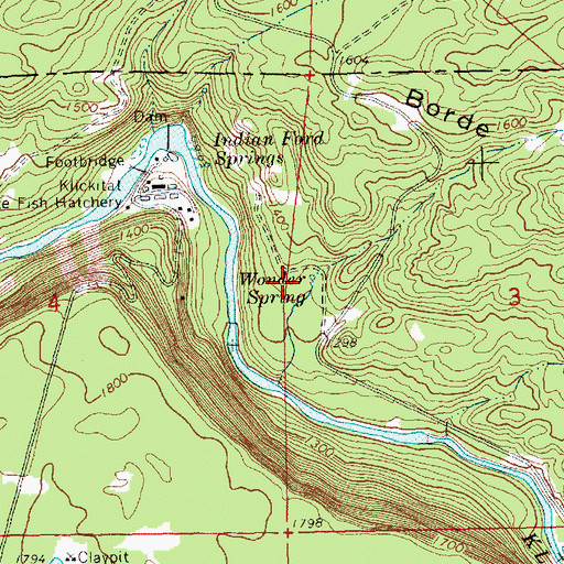 Topographic Map of Wonder Spring, WA