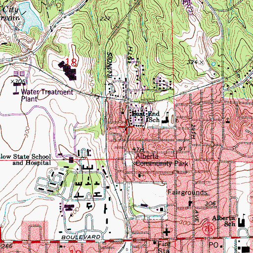 Topographic Map of Beards African Methodist Episcopal Zion Chapel, AL