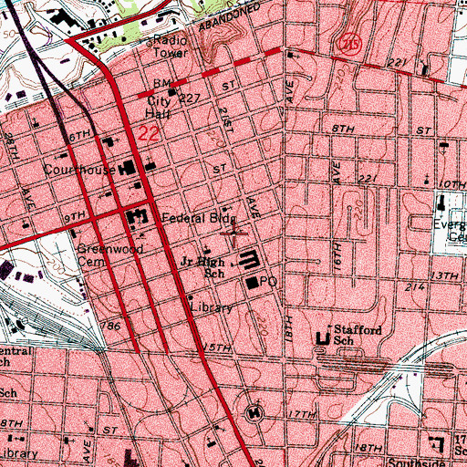 Topographic Map of Hunters African Methodist Episcopal Zion Chapel, AL