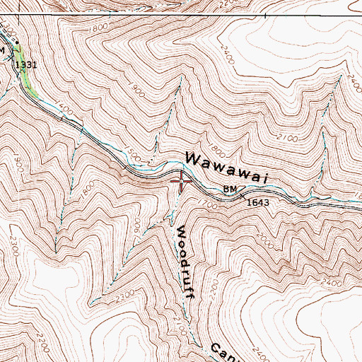Topographic Map of Woodruff Canyon, WA